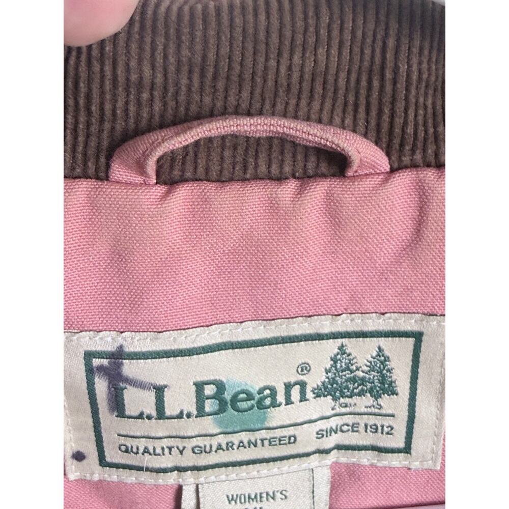 L.L. Bean Women's Chore Barn Coat Jacket Pink Rose XL Petite Brown Corduroy - Picture 7 of 12
